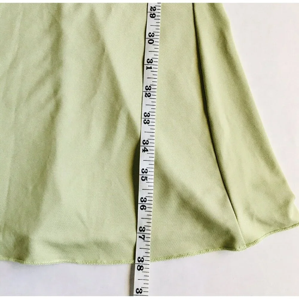 Womens Sexy Halter Bodycon Dress with Sleeve‎ Tie-up Front Midi Size Large Green - Picture 7 of 8